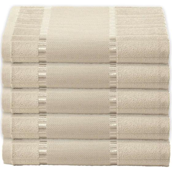 Imagem de Jogo 5 Toalhas de Rosto Algodão Macio Resistente Bordar Lavabo Banheiro Secagem Rápida Absorventec