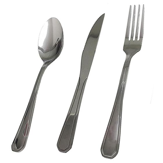 Jogo 50 Talheres Sendo 20 Garfos 20 Facas e 10 Colheres em Aço Inox de Mesa Restaurante Hotel Univendas Menor preço em Jogo 50 Talheres Sendo 20 Garfos 20 Facas e 10 Colheres em Aço Inox de Mesa Restaurante Hotel Univendas
