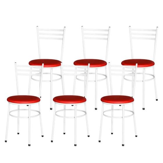 Imagem de Jogo 6 Cadeiras Para Cozinha Epoxi Branca