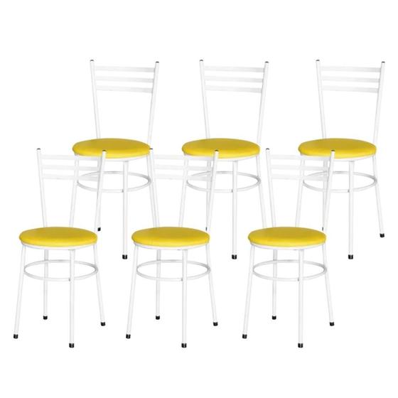 Imagem de Jogo 6 Cadeiras Para Cozinha Epoxi Branca