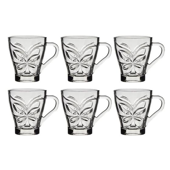 Imagem de Jogo 6 Canecas De Vidro Borboleta 280Ml Class Home