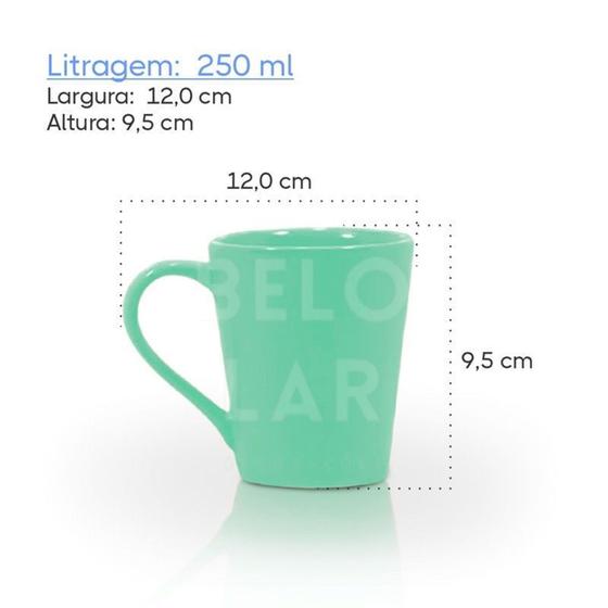 Imagem de Jogo 6 Canecas Tulipa 250ml Porcelana De Café Chá Kit Xicaras