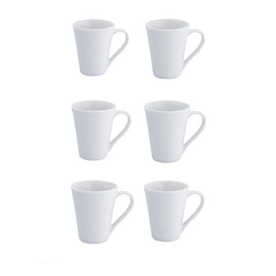 Imagem de Jogo 6 Canecas Tulipas 250ml De Porcelana Café Chá