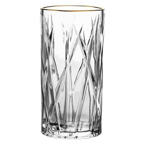 Imagem de Jogo 6 Copos altos Forest em Cristal Ecológico com Borda Dourada 350ml - L'Hermitage