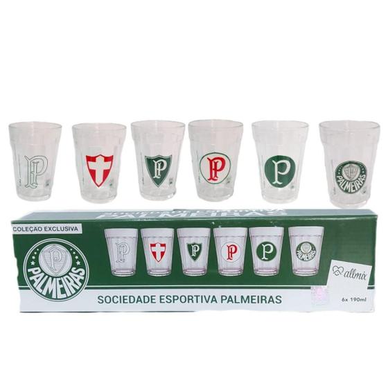 Imagem de Jogo 6 Copos Americanos Palmeiras Verdão 190Ml Oficial