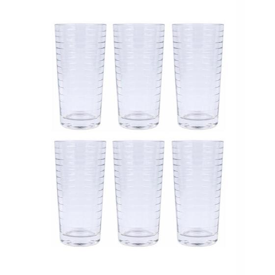 Imagem de Jogo 6 Copos De Vidro Tower Listras 250Ml Class Home