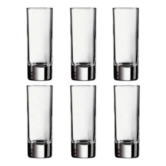 Jogo 6 copos dose shot vodka tequila 70ML vidro transparente - Original Glass