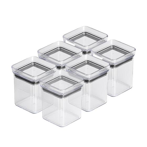 Imagem de Jogo 6 Mini Potes Lumini 180ml Organizadores De Temperos