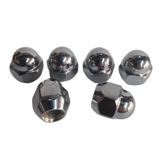 Imagem de Jogo 6 Porca de Roda Nissan Frontier X-Terra Sentra March Livina Tiida Versa Rosca M12x1.25mm Chave 21 - Marca ZM Original Cromada