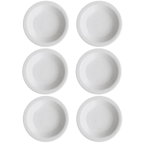 Imagem de Jogo 6 Pratos Fundos de Porcelana 21,5cm Classe Única Iguaçu Germer Branco