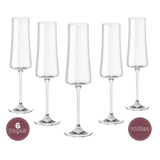 Imagem de Jogo 6 Taças Champagne Xtra Luxo Cristal Bohemia  210ml