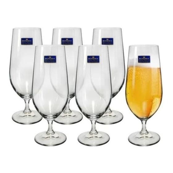 Imagem de Jogo 6 Taças para Cerveja Chopp Lara Cristal Bohemia 380ml