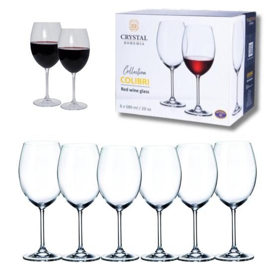 Imagem de Jogo 6 Taças Vinho 580ml Cristal Titanium Bohemia Cristalyte