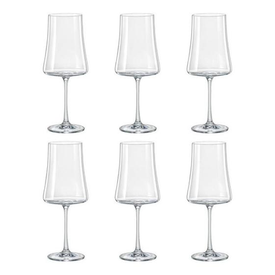 Imagem de Jogo 6 Taças Vinho Tinto 460ml Cristal Bohemia Xtra Quadrada