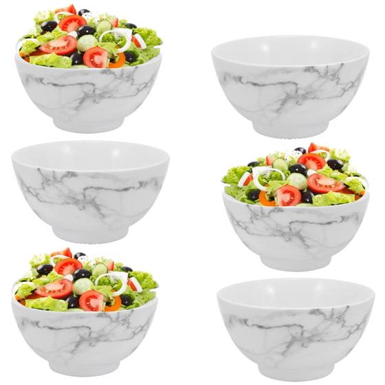Jogo 6 Tigela Bowl Melamina 720ml Saladeira Pote Sobremesas Menor preço em Jogo 6 Tigela Bowl Melamina 720ml Saladeira Pote Sobremesas
