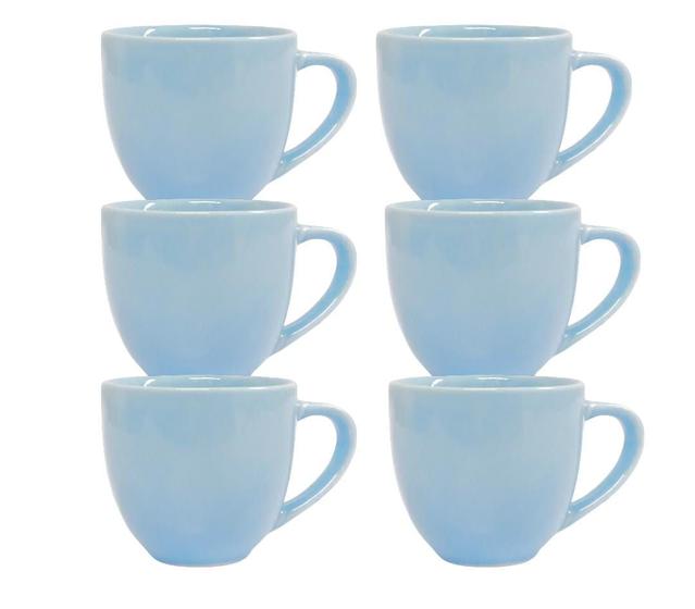 Imagem de Jogo 6 Xicara Café Chá Porcelana Azul 170ml Premium