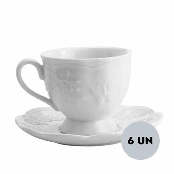 Imagem de Jogo 6 Xícaras Café com Pires Porcelana Butterfly Lyor 100ml