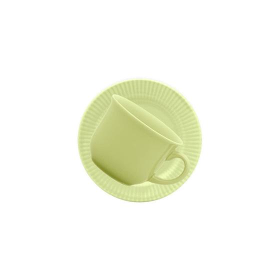 Imagem de Jogo 6 Xícaras de Chá Com Pires 200ml Canelé Verde Biona Cerâmica