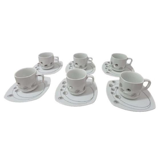 Imagem de Jogo 6 Xícaras E Pires Café Porcelana Italiana 50Ml Bugatti