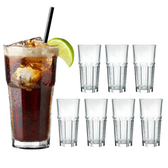 Imagem de Jogo 8 Copos de Vidro Bristol Boston Americano Long Drink Suco Agua 340ml Nadir