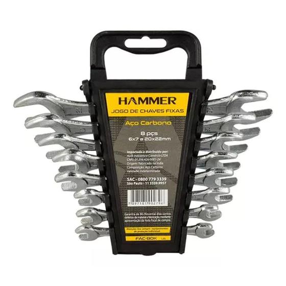 Jogo 8 Peças Chave Fixa Aço Carbono 6X7 20X22MM HAMMER - GYFAC80K Menor preço em Jogo 8 Peças Chave Fixa Aço Carbono 6X7 20X22MM HAMMER - GYFAC80K
