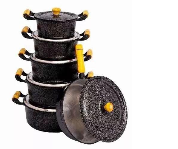 Jogo alumínio fundido craqueado e frigideira e tampa leve Menor preço em Jogo alumínio fundido craqueado e frigideira e tampa leve