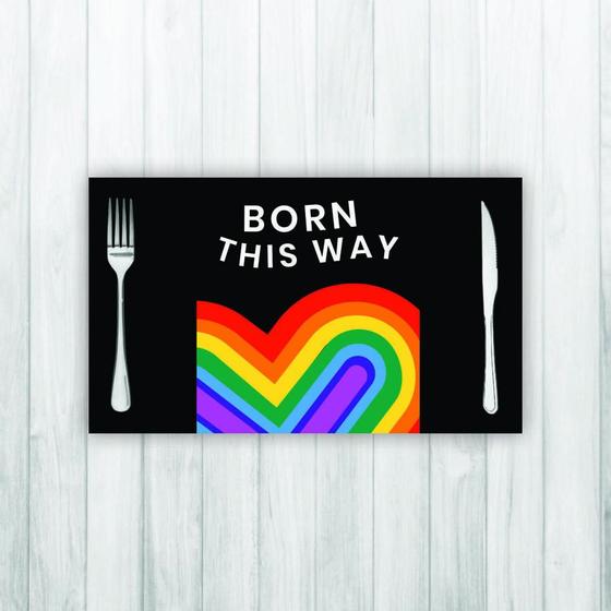 Imagem de Jogo Americano 2 Un Retangular Neoprene Born This Way
