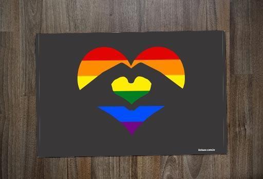 Imagem de Jogo Americano 2 unidades, Coração LGBT
