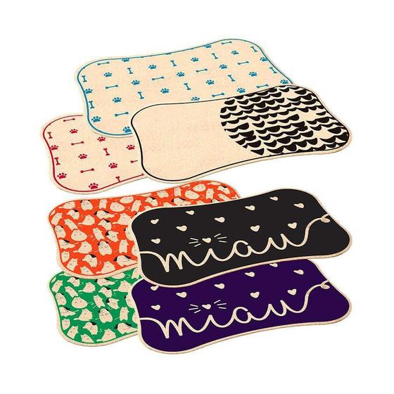 Imagem de Jogo Americano Alklin Pet Retângulo para Cães e Gatos - Cores Sortidas - Grande