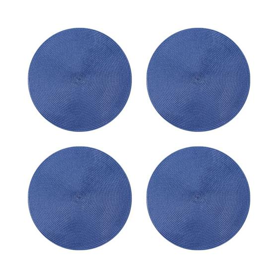 Jogo Americano Azul 4 Peças Redondo 38cm Mesa Posta Decoracao Cozinha Trama Poliester Menor preço em Jogo Americano Azul 4 Peças Redondo 38cm Mesa Posta Decoracao Cozinha Trama Poliester