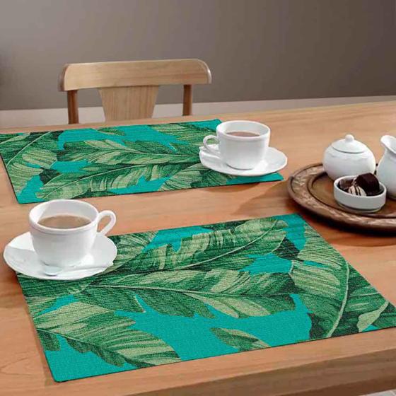 Imagem de Jogo Americano Banana Theree Leaf 4 Pç 30x40 Base Emborracha