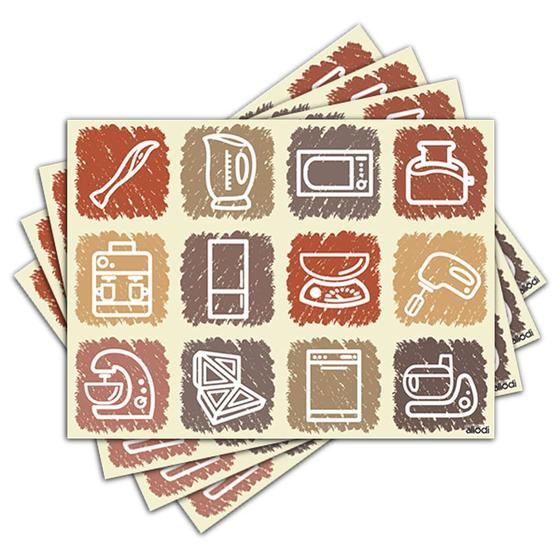 Jogo Americano - Eletrodomésticos com 4 peças - 222Jo - Allodi