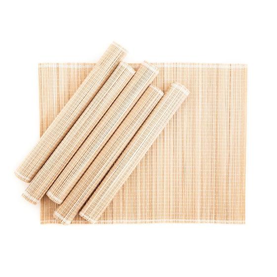 Jogo Americano em Bambu 30 x 40 cm Natural 06 Lugares Servico de Jantar Cozinha Mesa Posta Menor preço em Jogo Americano em Bambu 30 x 40 cm Natural 06 Lugares Servico de Jantar Cozinha Mesa Posta
