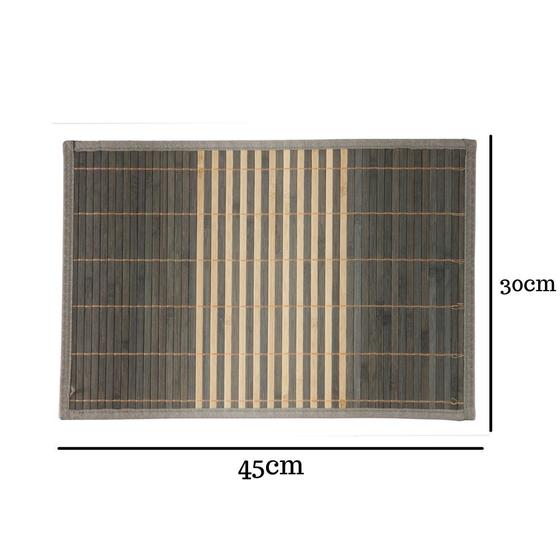 Imagem de Jogo Americano Esteira de Bambu Jantar 45x30cm 4Pçs Listrado