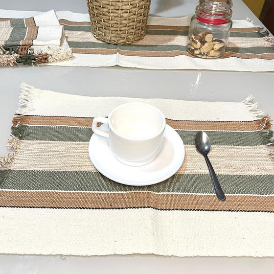 Imagem de Jogo Americano mesa posta Tecido Tear 7 Peças  Retangular