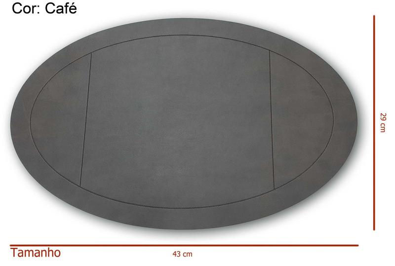 Imagem de Jogo americano oval em material sintético kit com 4 unidades