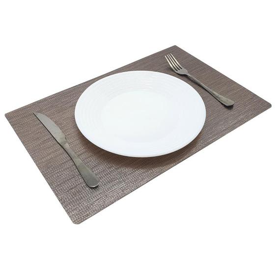 Imagem de Jogo Americano Retangular Impermeável 4 Peças Sousplat Mesa Posta Jantar 30x45cm