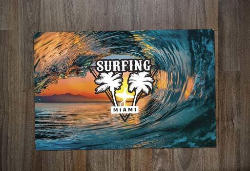 Imagem de Jogo Americano Retangular Neoprene Surf Onda Miami