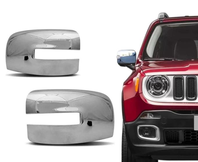 Imagem de Jogo Aplique Capa Cromada Retrovisor Jeep Renegade 2015