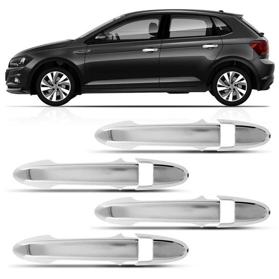 Imagem de Jogo Aplique De Maçaneta Cromado Vw Novo Polo 2018 Até 2022