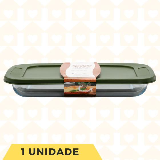 Imagem de Jogo Assadeira Retangular 1,6L Vidro Transparente 1 UNIDADE