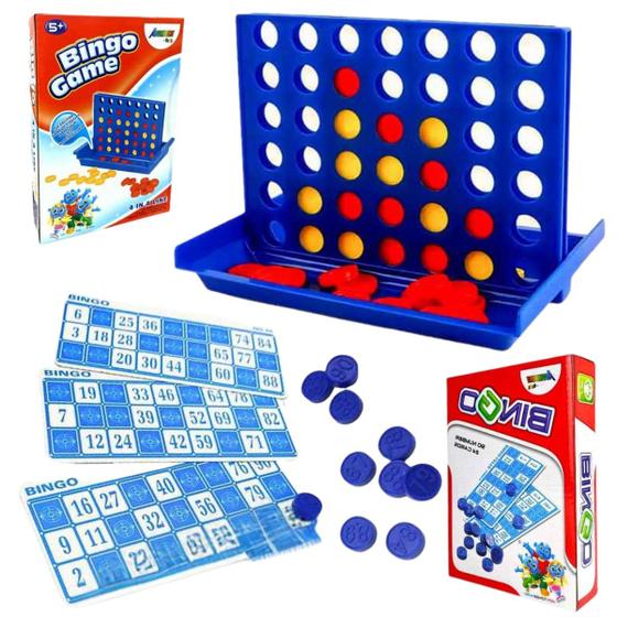 Imagem de Jogo Bingo 90 números 24 cartelas + Jogo Conecta 4 em linha