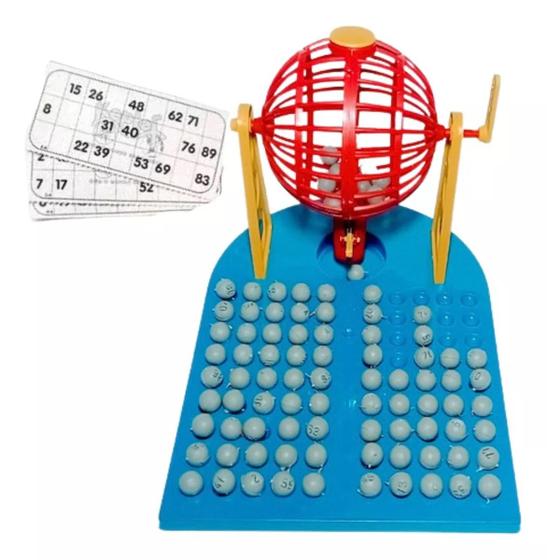 Imagem de Jogo Bingo Com 48 Cartelas Com Bolinhas Incluindo Dispenser para diversão e festa junina