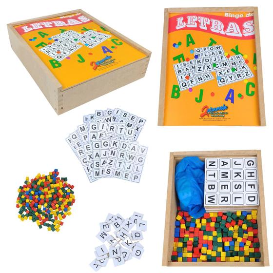 Imagem de Jogo Bingo De Letras 281 Peças Pedagógico