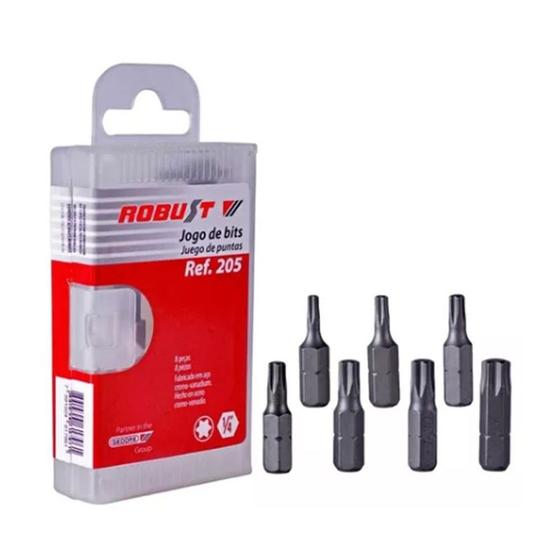 Imagem de Jogo Bits 08 Pc Torx T10 a T40 C/ Soq Magnetico Ref 205 Robust