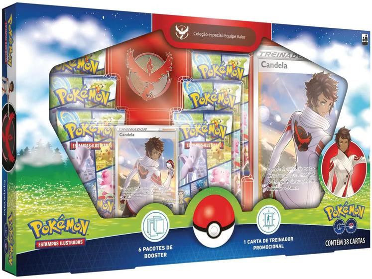 Imagem de Jogo Box de Coleção Premium Estampas Ilustradas- Equipe Valor - Pokémon GO Copag 38 Cartas
