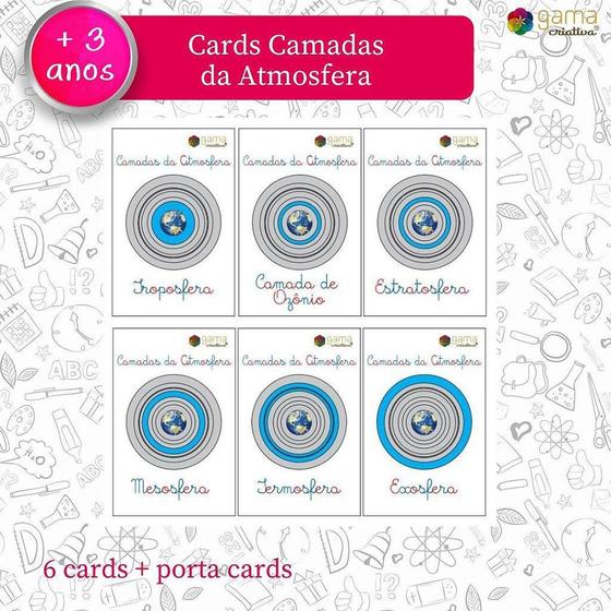 Imagem de Jogo Brinquedo Infantil Cards Camadas Da Atmosfera (6Un)