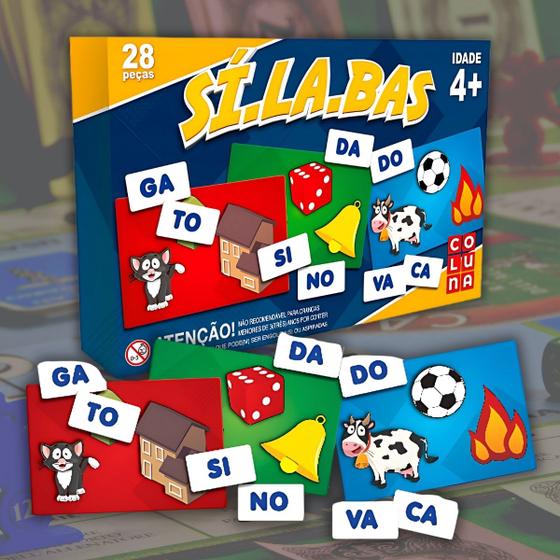 Jogo Brinquedo Sílabas Educativo Sala Escola Alfabetização Pedagógico ...