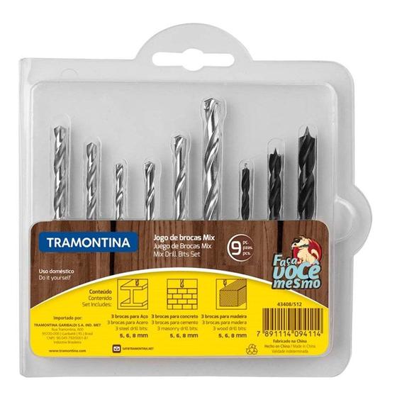 Imagem de Jogo Broca Mix Com 9 Peças 5/6/8mm Tramontina