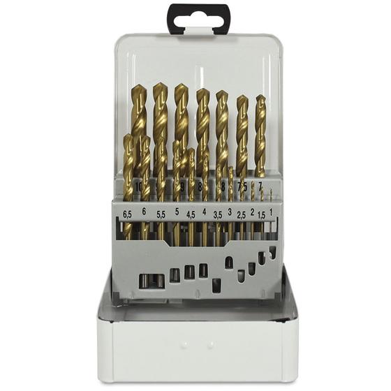 Imagem de Jogo Brocas Aço Rápido Com Titânio Para Metal Com 19 Pçs De 1.0 A 10.0 Mm Din 338